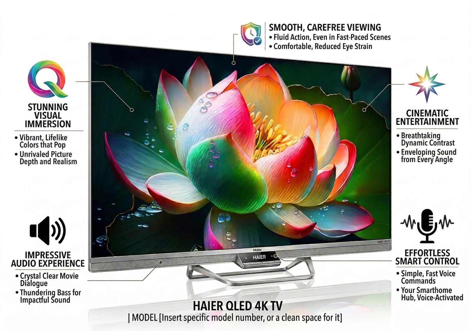 H85S800UX (QLED - Quantum Dot Google TV) LED (Haier) - Image 3
