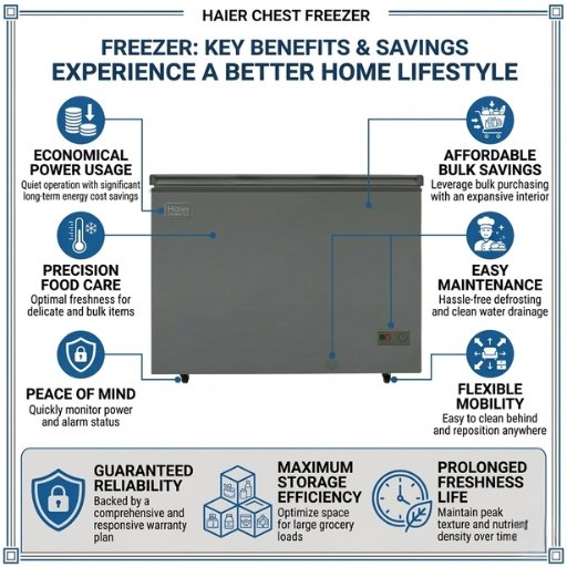 HDF-245 Inverter Grey Deep Freezer - Image 3