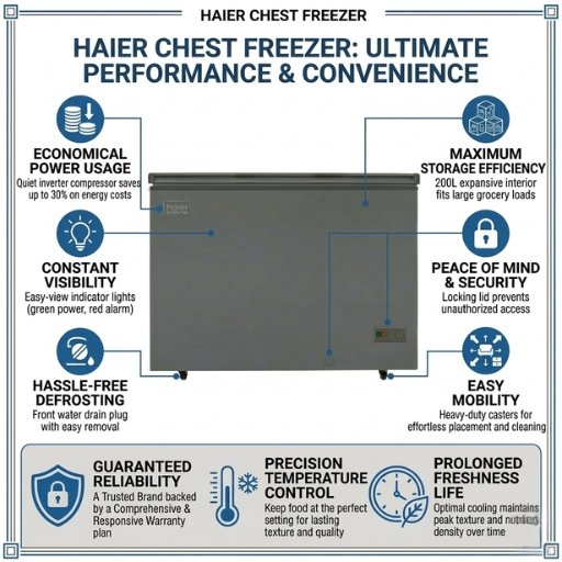HDF-245 Inverter Grey Deep Freezer - Image 2