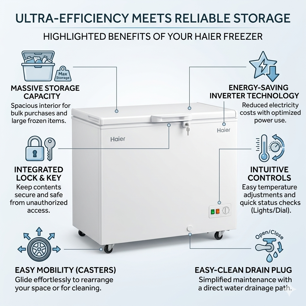 HDF-285 Inverter Deep Freezer - Image 4