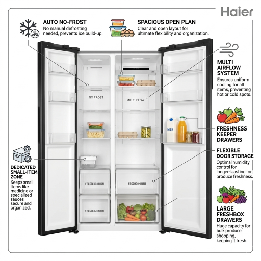 Haier Refrigerator HRF-622 ICG SBS - Image 4