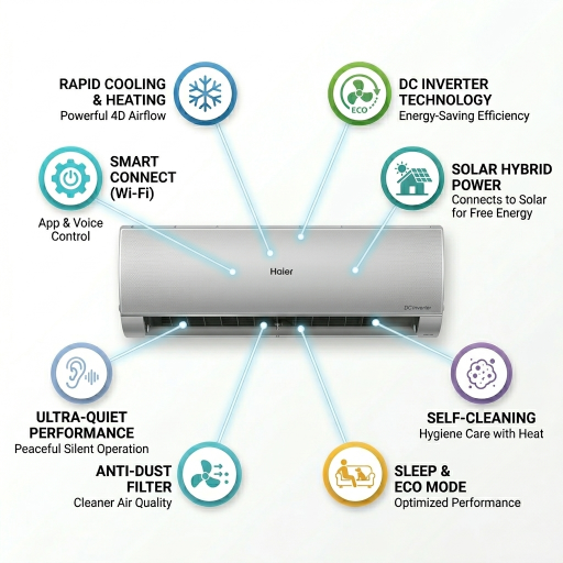 Haier Air Conditioner HSU-19HFAB/013WUSDC(Grey)-T3 18000 BTU Series - Image 2