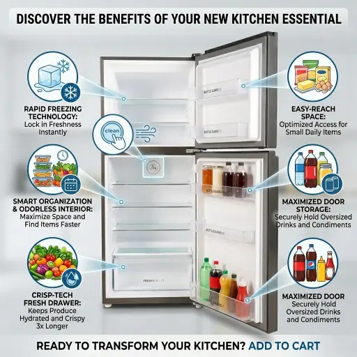 Haier Refrigerator HRF-316 IDGA/IDRGA (New Launch 2026) Digital Inverter with Turbo Fan - Image 3