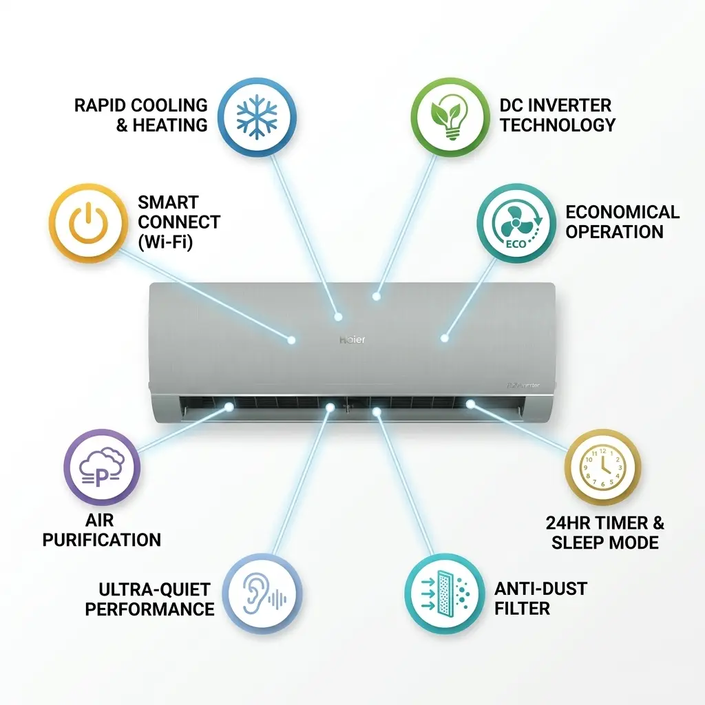 Haier Air Conditioner HSU-19LF-PRIME/023DC(W) 18000 BTU Series - Image 2