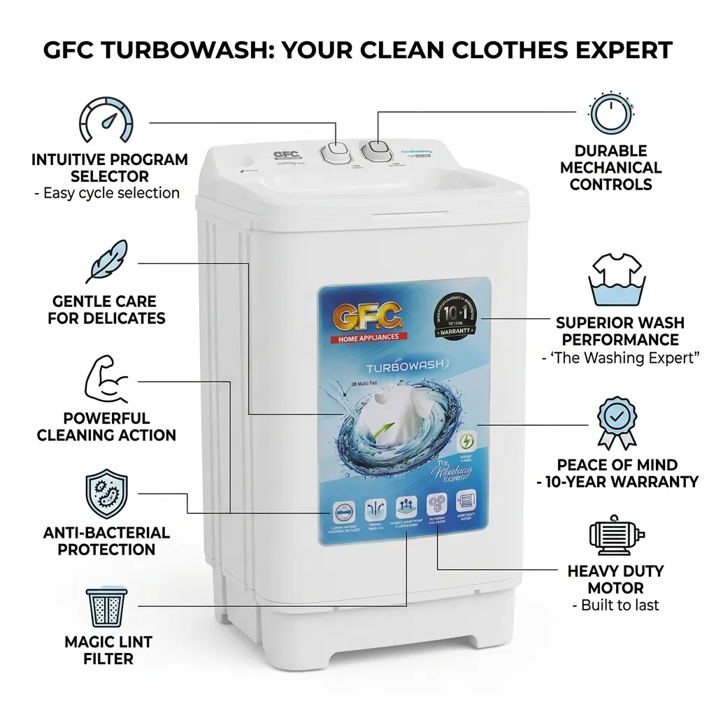 G.F.C Washing Machine Full Plastic Shower Wash Sink Lid 1211 - Image 3