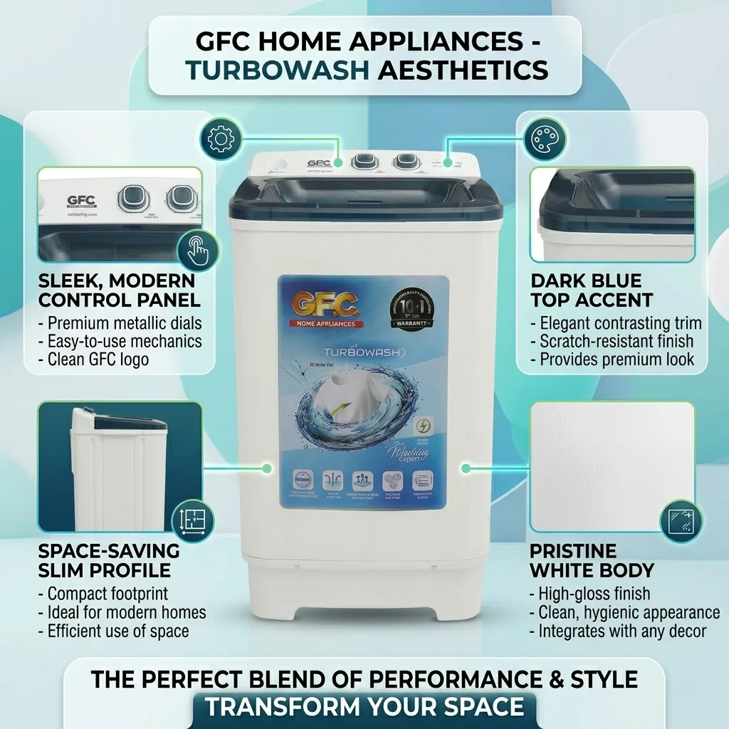 G.F.C Washing Machine Full Plastic Shower Wash Sink Lid Transparent1211 Pro - Image 3
