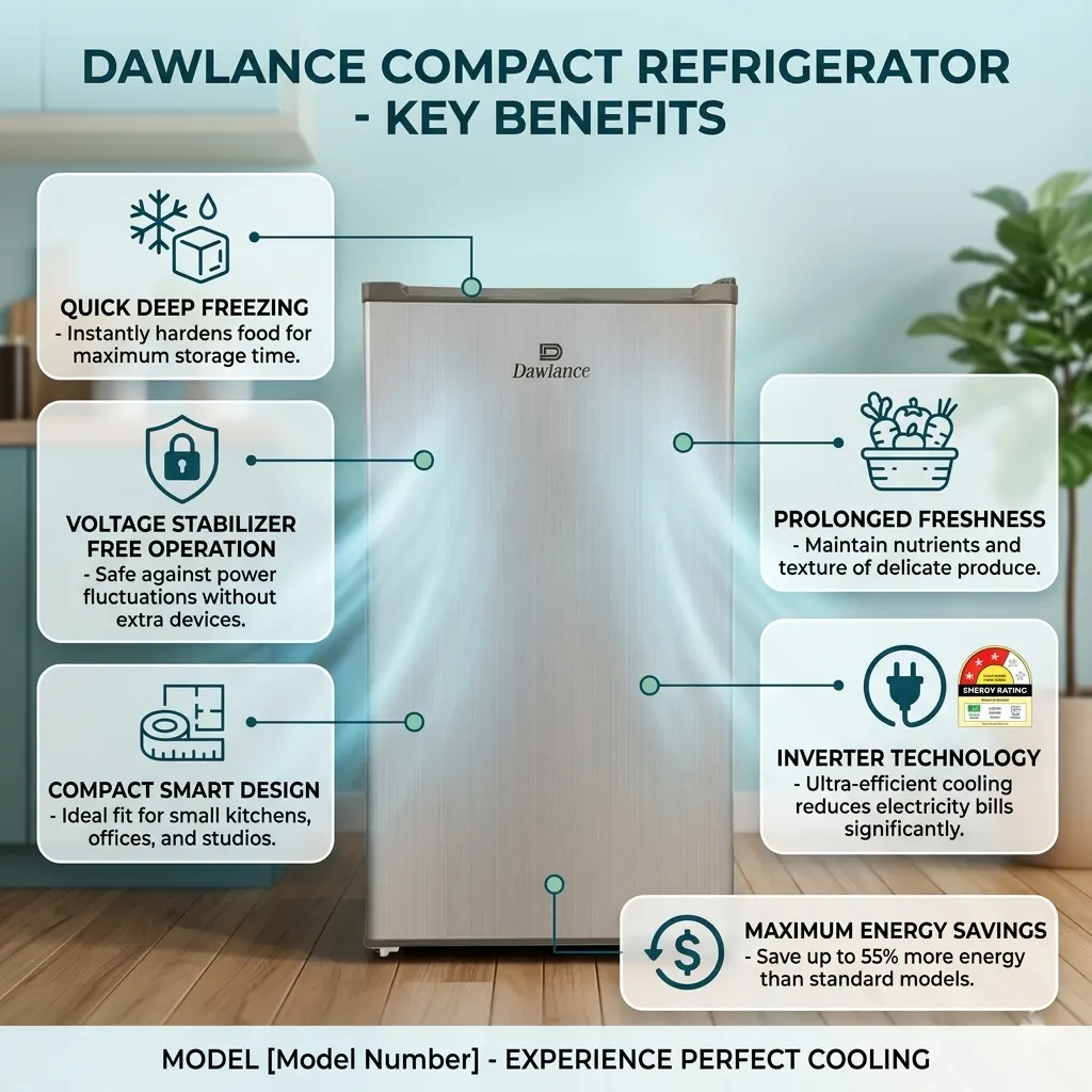 Dawlance Refrigerator DSD 4890 Bedroom REF Series - Image 3