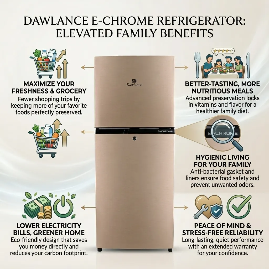 Dawlance Refrigerator 9149 WB Chrome REF E Chrome Series - Image 3