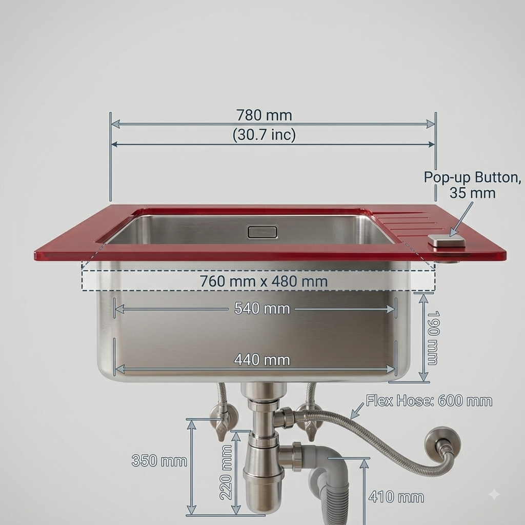 Steeline Glass Sink Pura 861