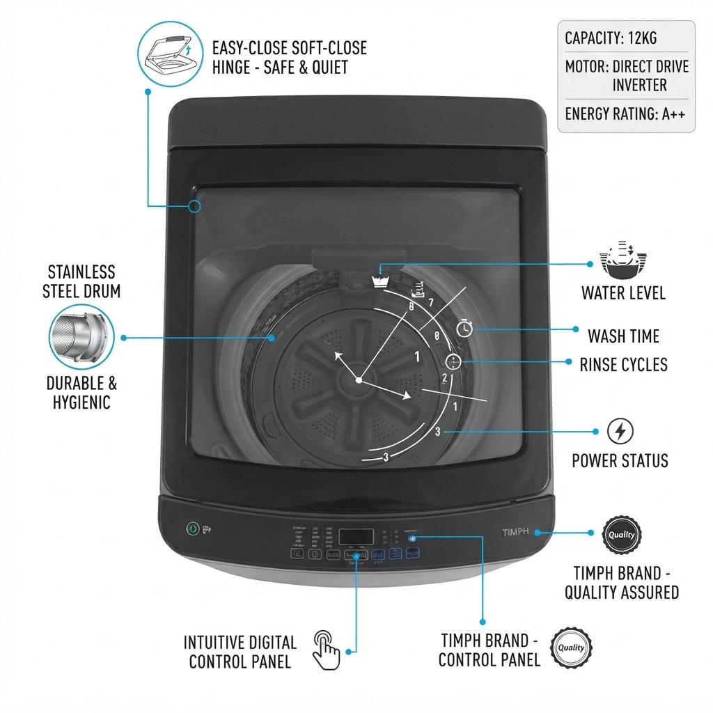 DWT 1580 Inverter C Glow Top Load Washing Machine